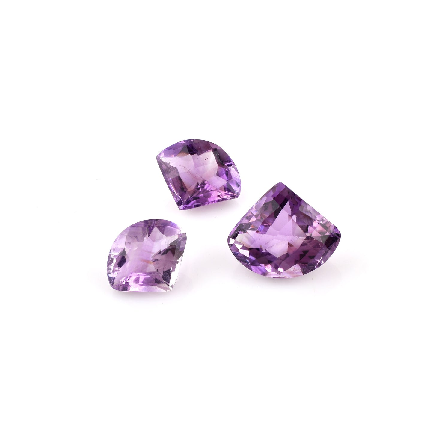 Fine Quality 100% Natural Amethyst Gemstone 16.20cts. Fancy Shape 3-Pcs Set Purple Loose Gemstones for Making Jewelry at the Lowest Price