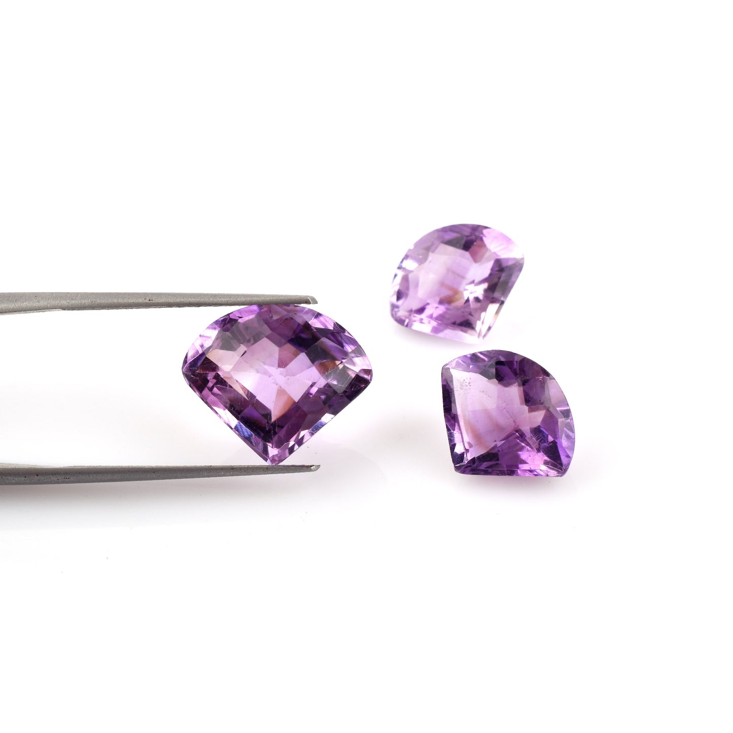 Fine Quality 100% Natural Amethyst Gemstone 16.20cts. Fancy Shape 3-Pcs Set Purple Loose Gemstones for Making Jewelry at the Lowest Price