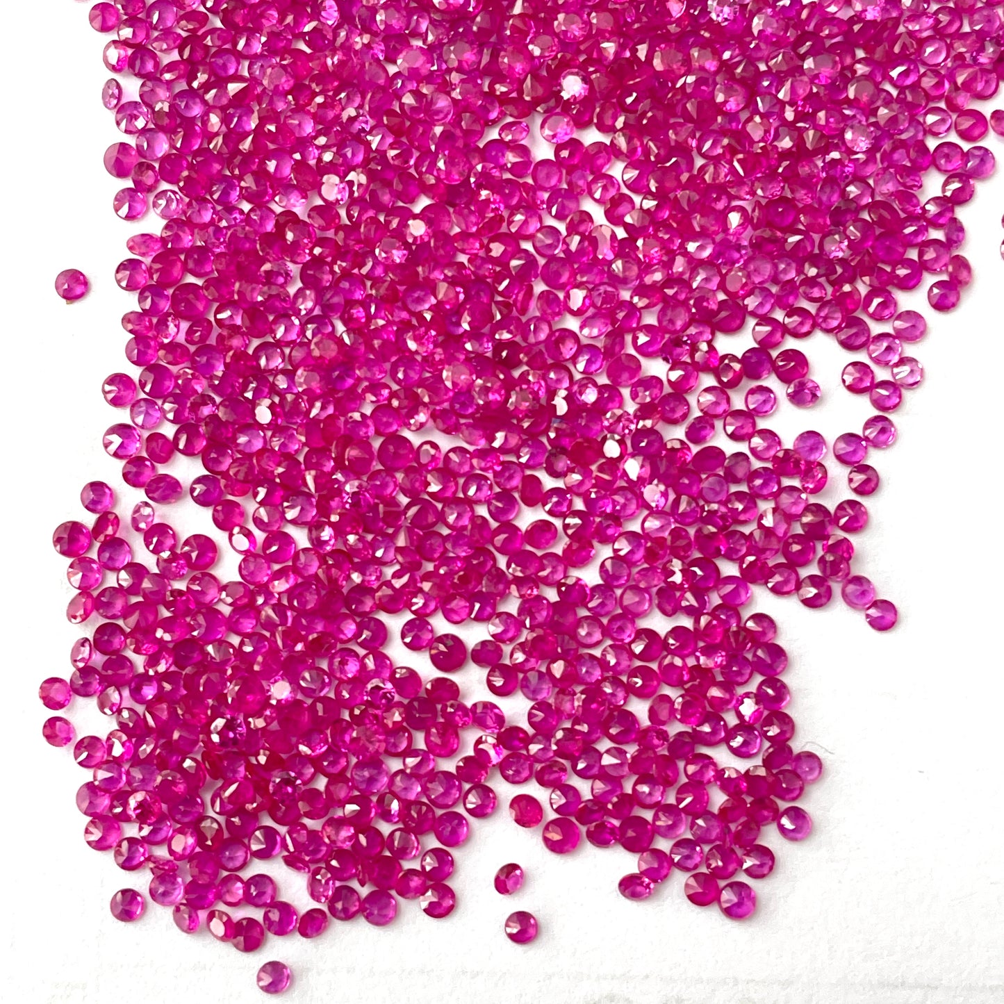 2 MM Natural Burma Ruby Round Shape Diamond Cut Reddish Pink Color Loose Gemstones For Making Bracelets at Best Price