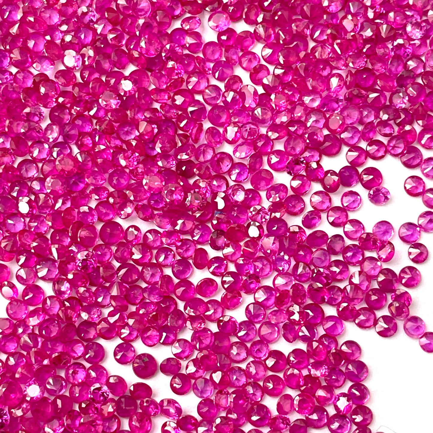 2 MM Natural Burma Ruby Round Shape Diamond Cut Reddish Pink Color Loose Gemstones For Making Bracelets at Best Price