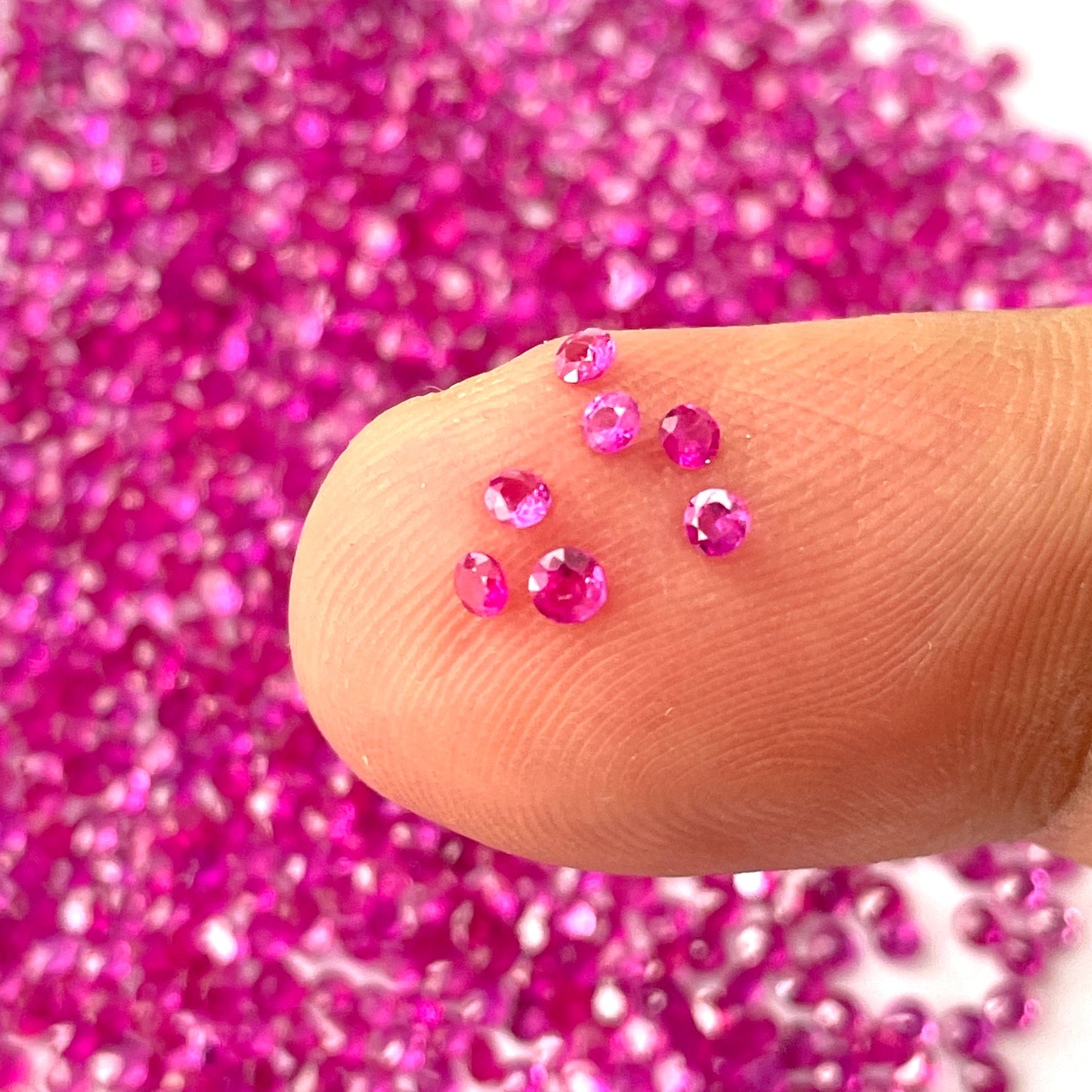 2 MM Natural Burma Ruby Round Shape Diamond Cut Reddish Pink Color Loose Gemstones For Making Bracelets at Best Price