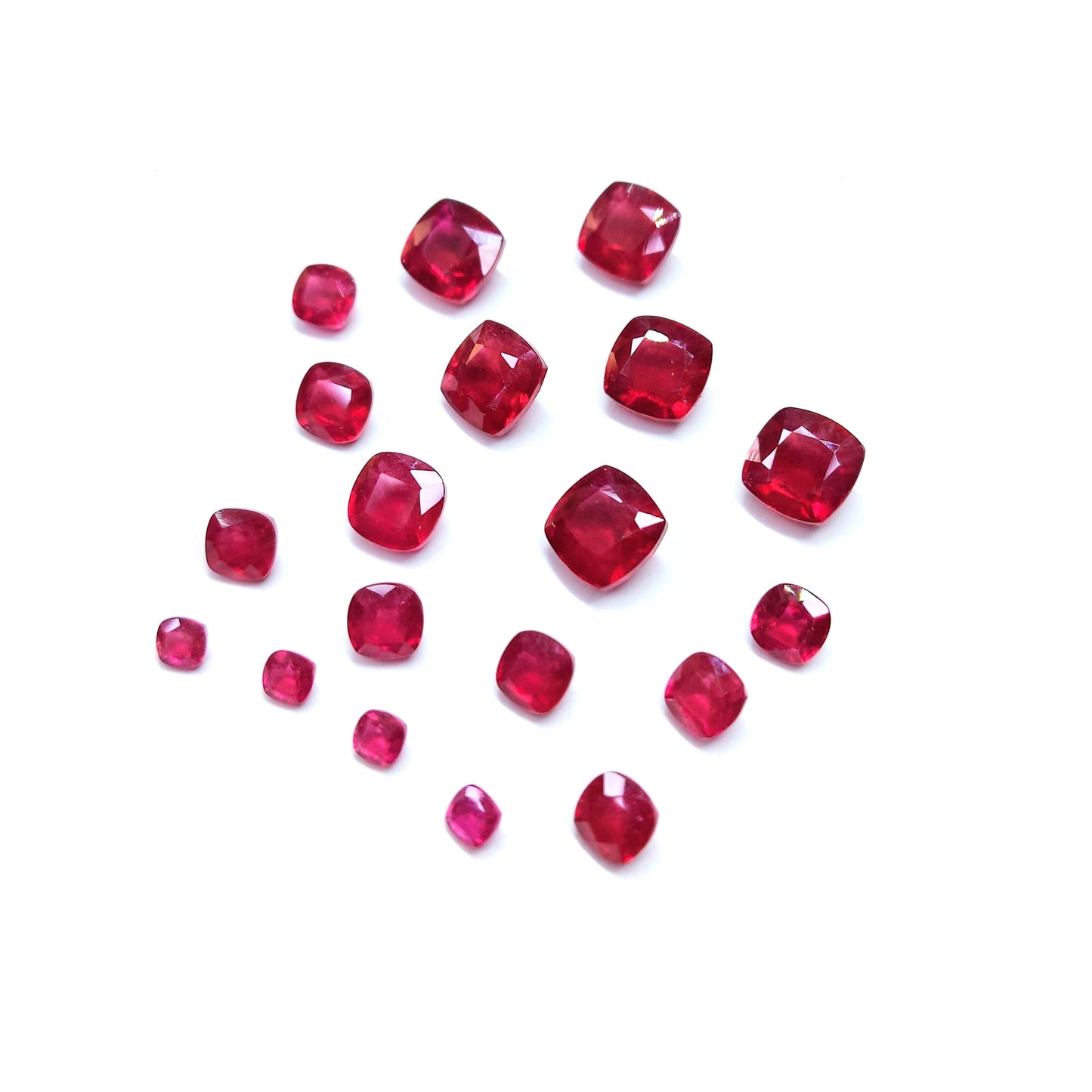 Ruby Heat-Treated Calibration Sizes 6-10mm Cushion Cut Red Color Loupe Clean Loose Gemstones for Jewelry Making at Lowest Price