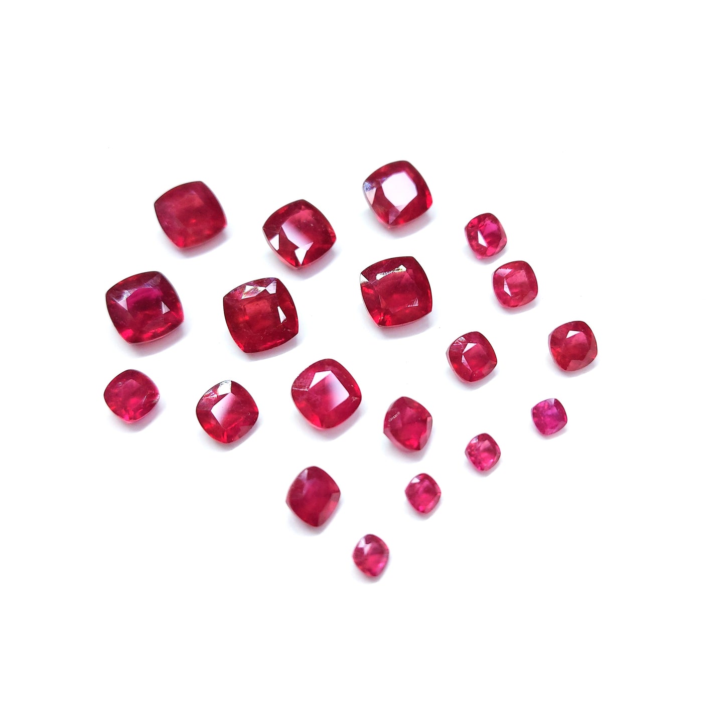 Ruby Heat-Treated Calibration Sizes 6-10mm Cushion Cut Red Color Loupe Clean Loose Gemstones for Jewelry Making at Lowest Price