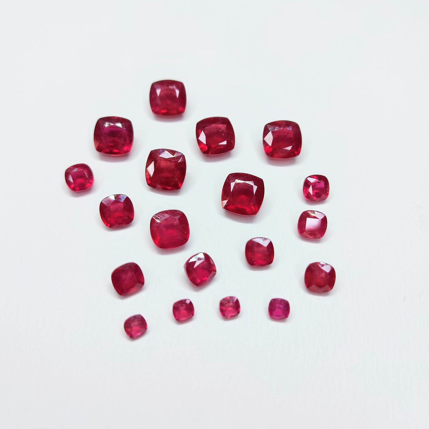 Ruby Heat-Treated Calibration Sizes 6-10mm Cushion Cut Red Color Loupe Clean Loose Gemstones for Jewelry Making at Lowest Price