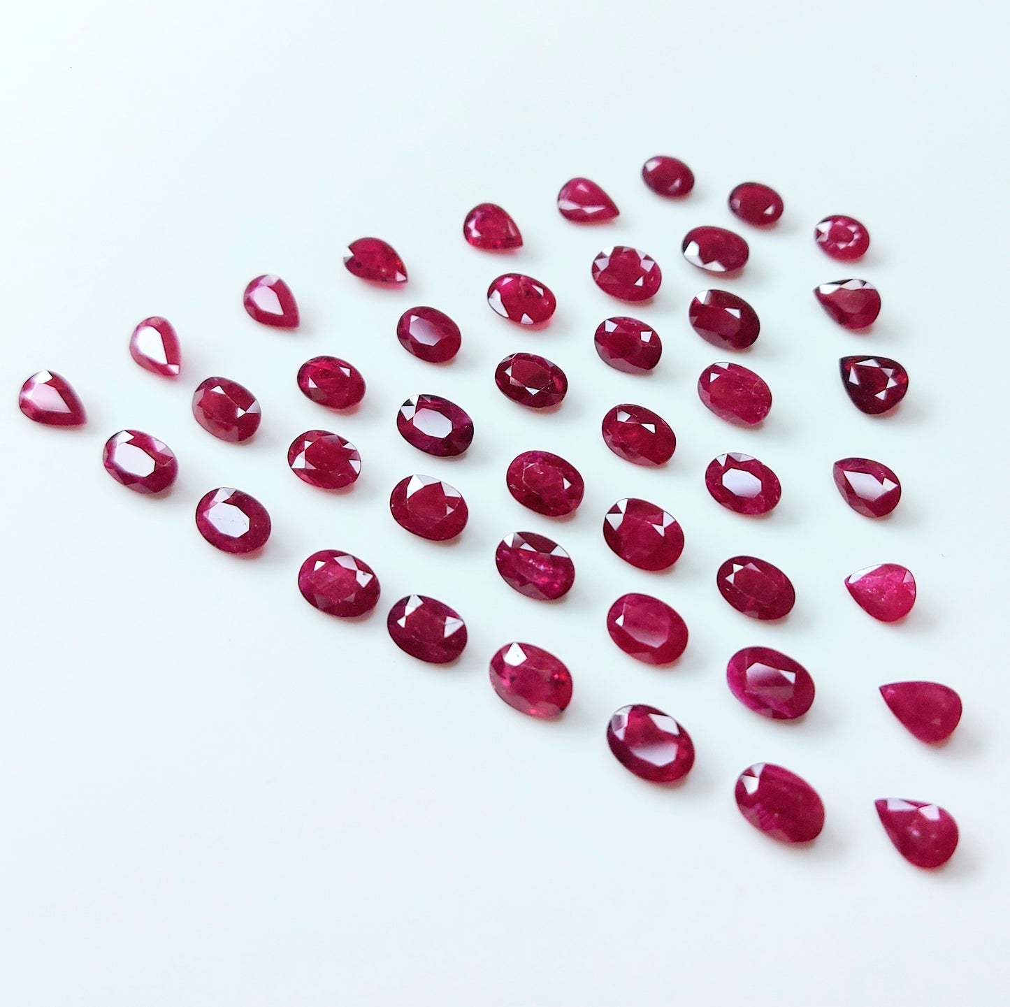 100% Natural African Ruby Heated Oval and Pear Cut Calibrated 5x4-6x4mm Reddish Pink Color Gemstones for Jewelry Making
