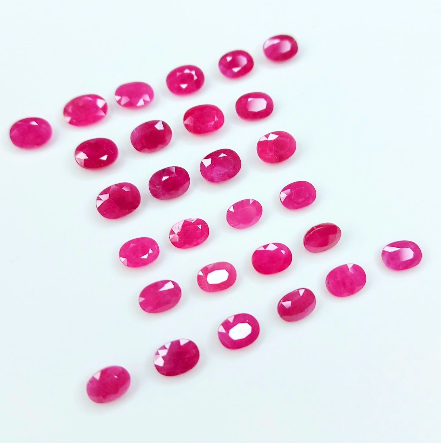 Natural Ruby Johnson Heated 6x4-7x5 mm Oval Cut Reddish Pink Color July Birthstone Loose Gemstones for Making Jewellery