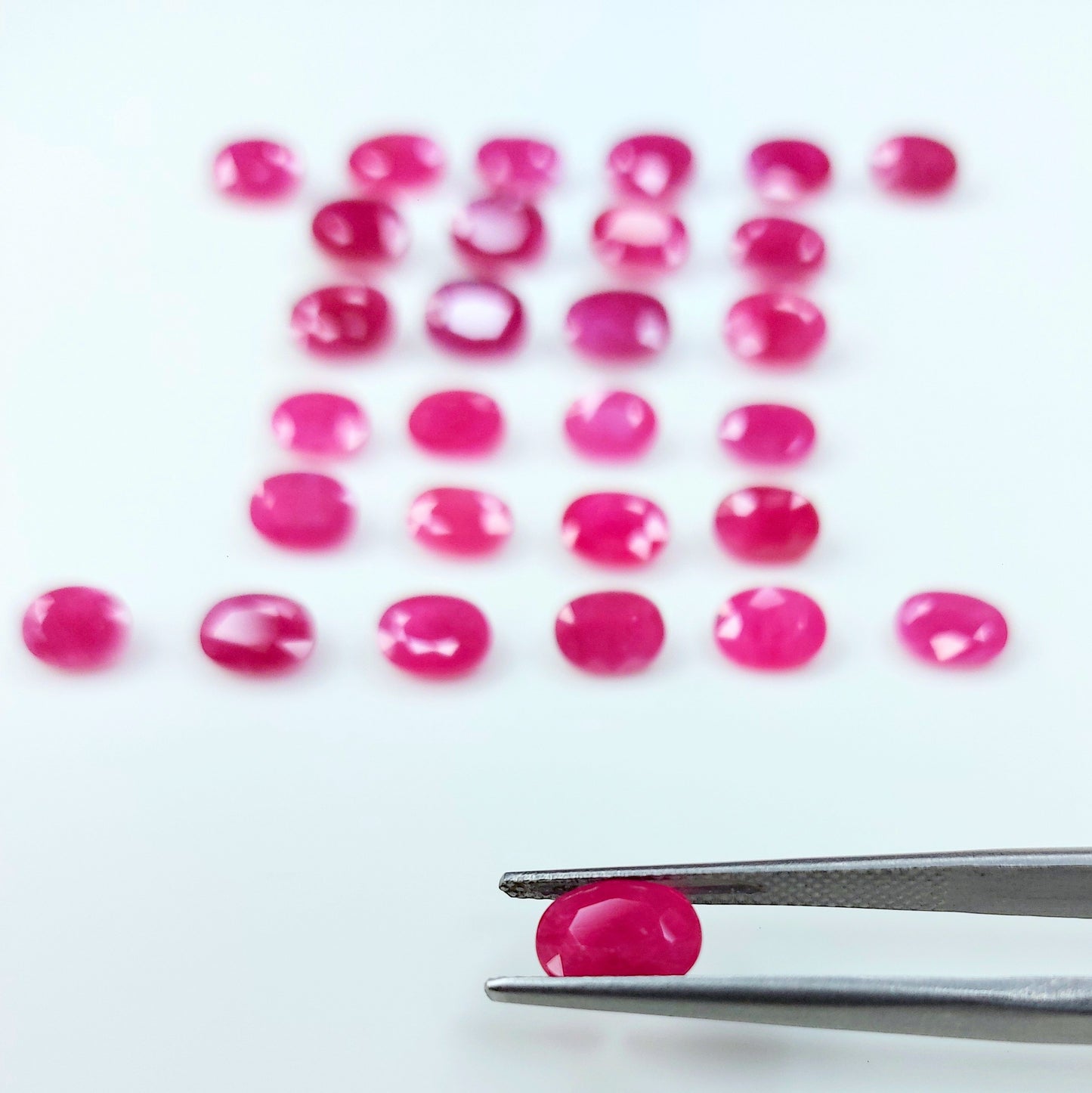Natural Ruby Johnson Heated 6x4-7x5 mm Oval Cut Reddish Pink Color July Birthstone Loose Gemstones for Making Jewellery