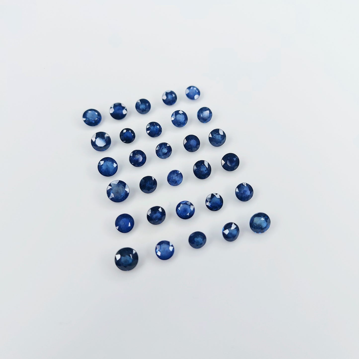 Natural Blue Sapphire Nor Cut Loose Gemstone Round Shape Faceted 4mm Gemstones for Jewelry Making, September Birthstone