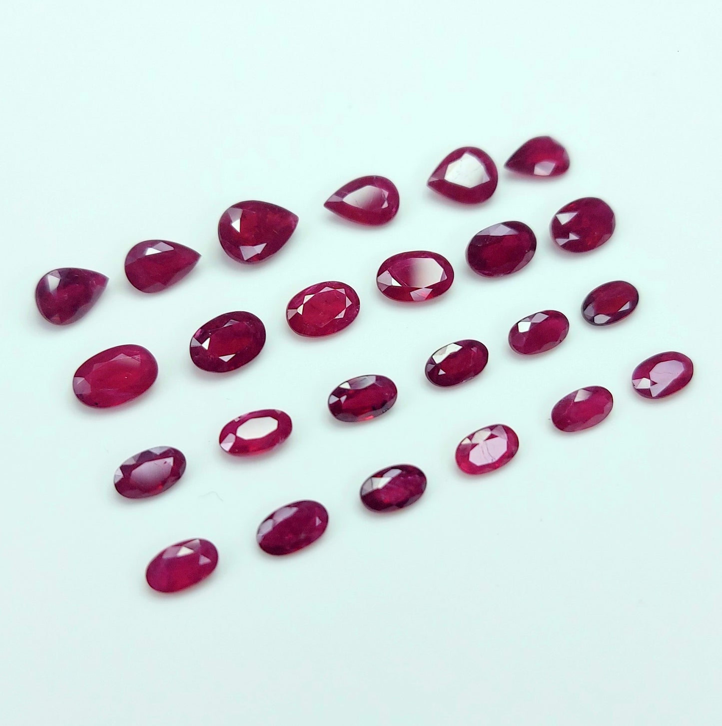 Fine Quality African Ruby Heated Oval and Pear Shape 3x5-6x4 mm Sizes Loose Gemstones for Bracelet Necklace at Best Price