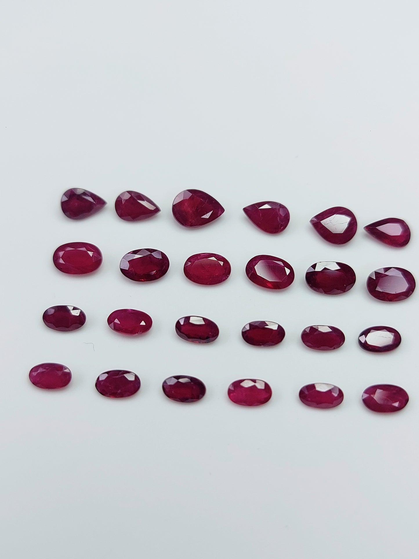 Fine Quality African Ruby Heated Oval and Pear Shape 3x5-6x4 mm Sizes Loose Gemstones for Bracelet Necklace at Best Price