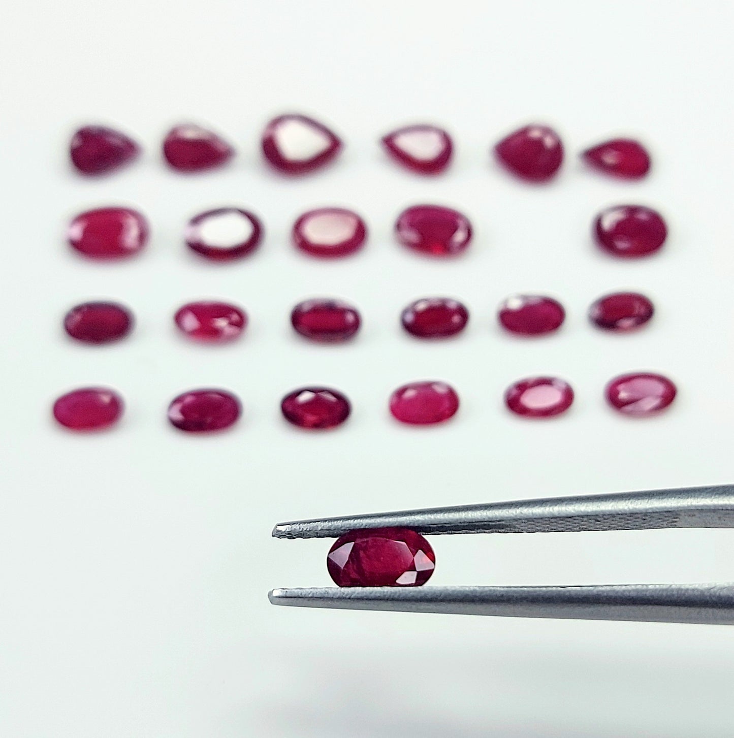 Fine Quality African Ruby Heated Oval and Pear Shape 3x5-6x4 mm Sizes Loose Gemstones for Bracelet Necklace at Best Price