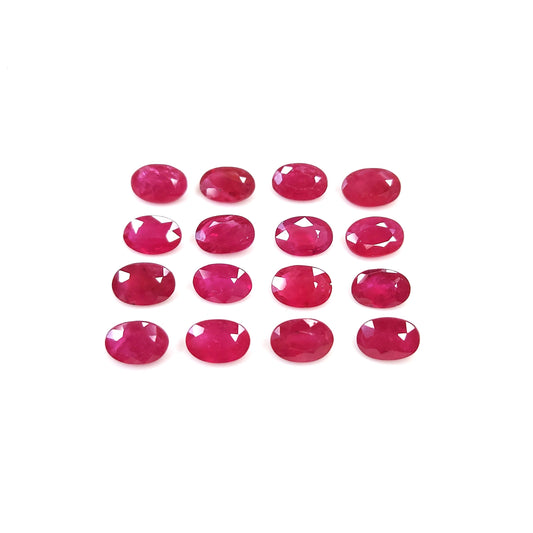 100% Natural Ruby Mozambique Heat Fine Quality Oval-Cut Faceted 6x4 mm Loose Gemstones for Necklace Jewelry Making