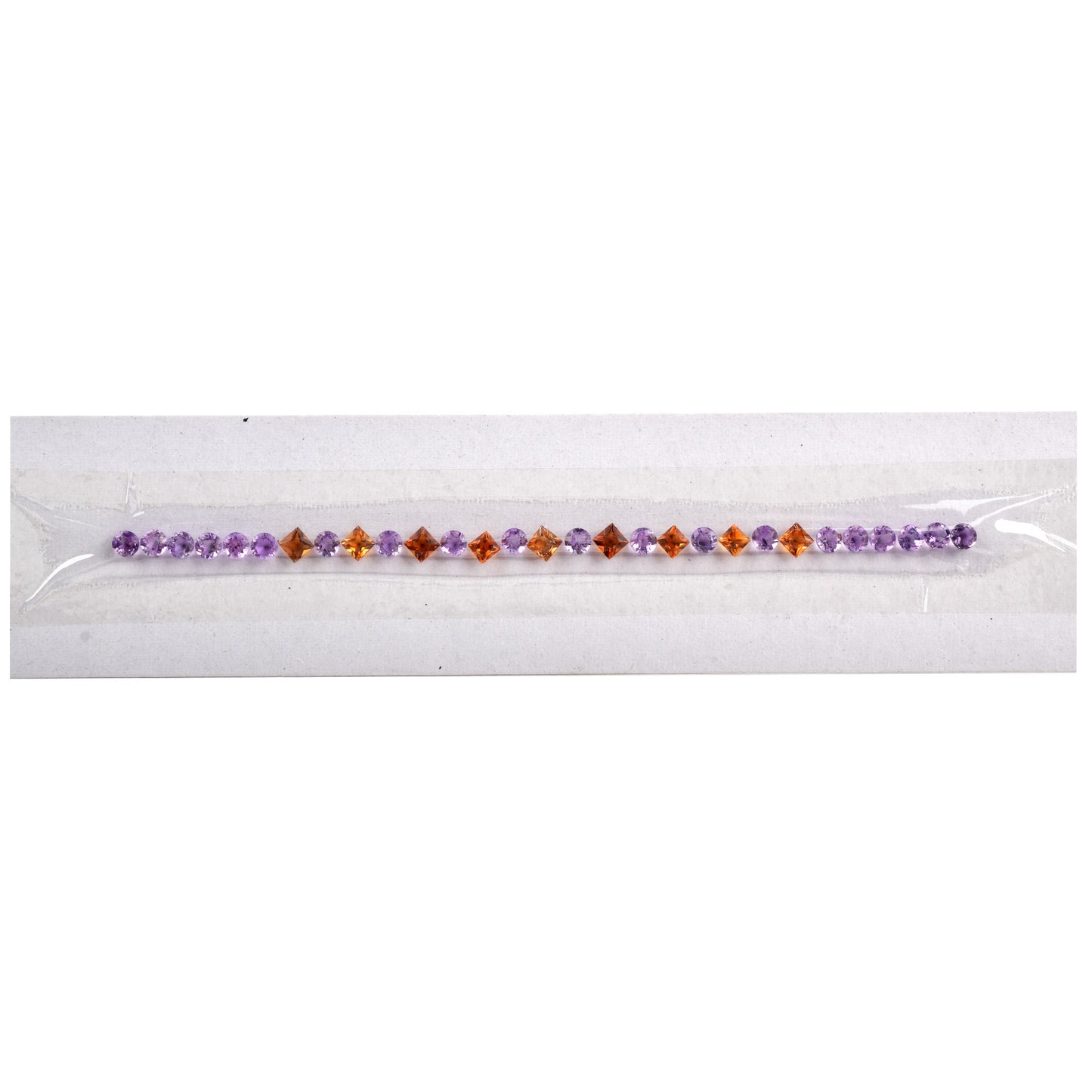 Natural Amethyst and Citrine Fine Quality Gemstones Size 4.00mm in Round Square Shape 7.17cts for Tennis Bracelet Making of Silver & Gold