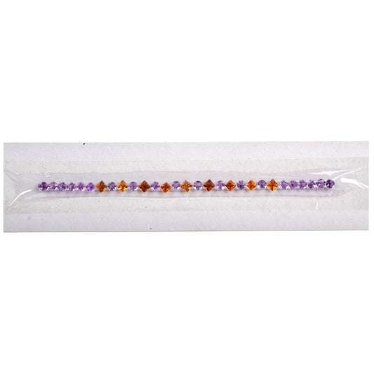 Natural Amethyst and Citrine Fine Quality Gemstones Size 4.00mm in Round Square Shape 7.17cts for Tennis Bracelet Making of Silver & Gold