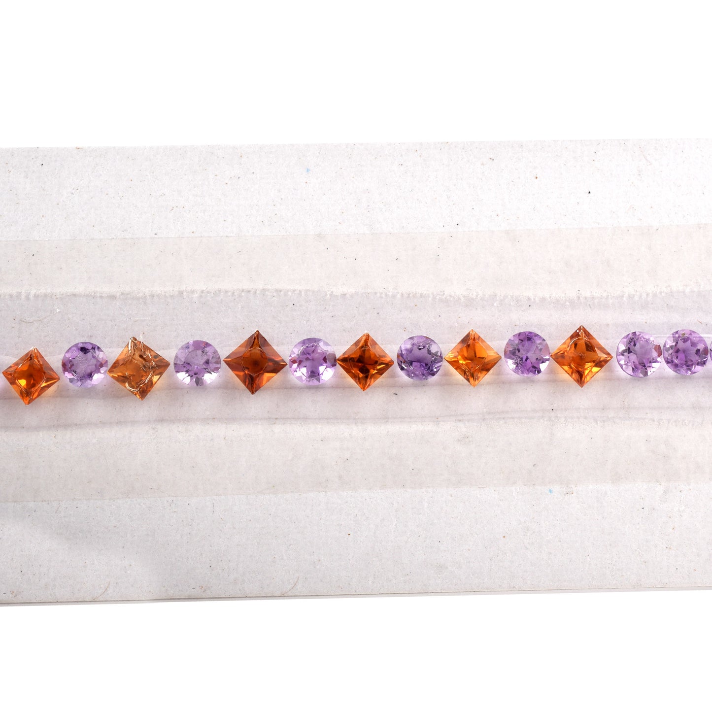Natural Amethyst and Citrine Fine Quality Gemstones Size 4.00mm in Round Square Shape 7.17cts for Tennis Bracelet Making of Silver & Gold