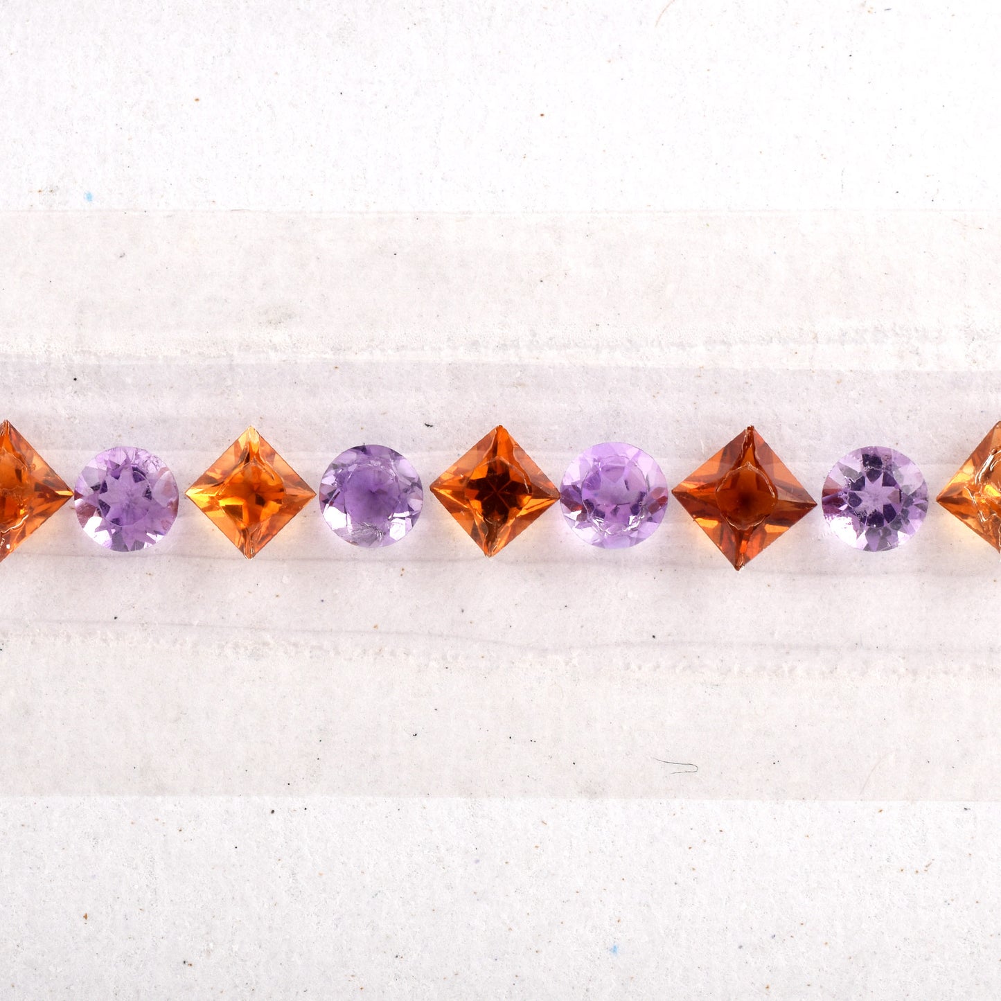 Natural Amethyst and Citrine Fine Quality Gemstones Size 4.00mm in Round Square Shape 7.17cts for Tennis Bracelet Making of Silver & Gold