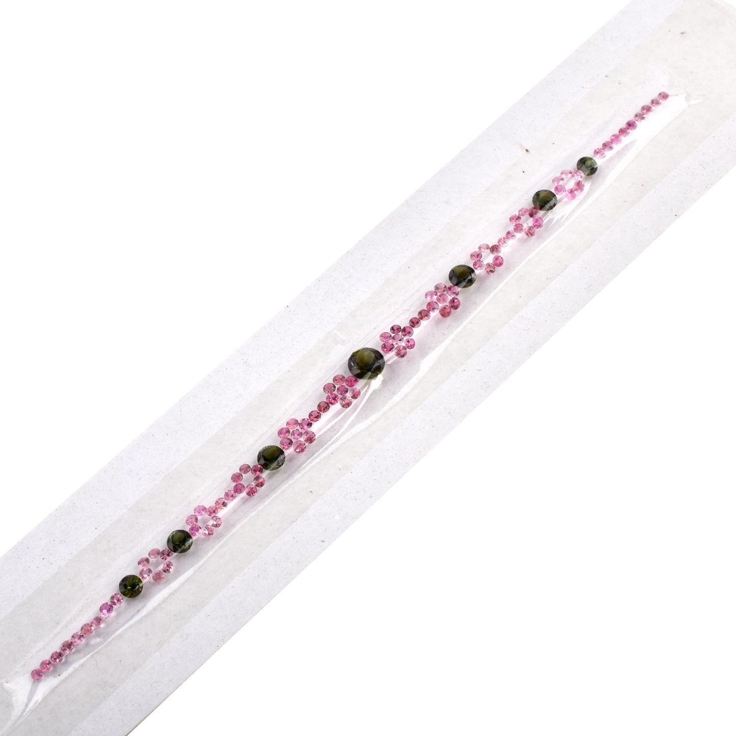 100% Natural Pink Green Tourmaline Fine Quality Gemstones 3.23cts, 3.80cts Mixed Sizes in Round Shape for Bracelet Making of Silver & Gold