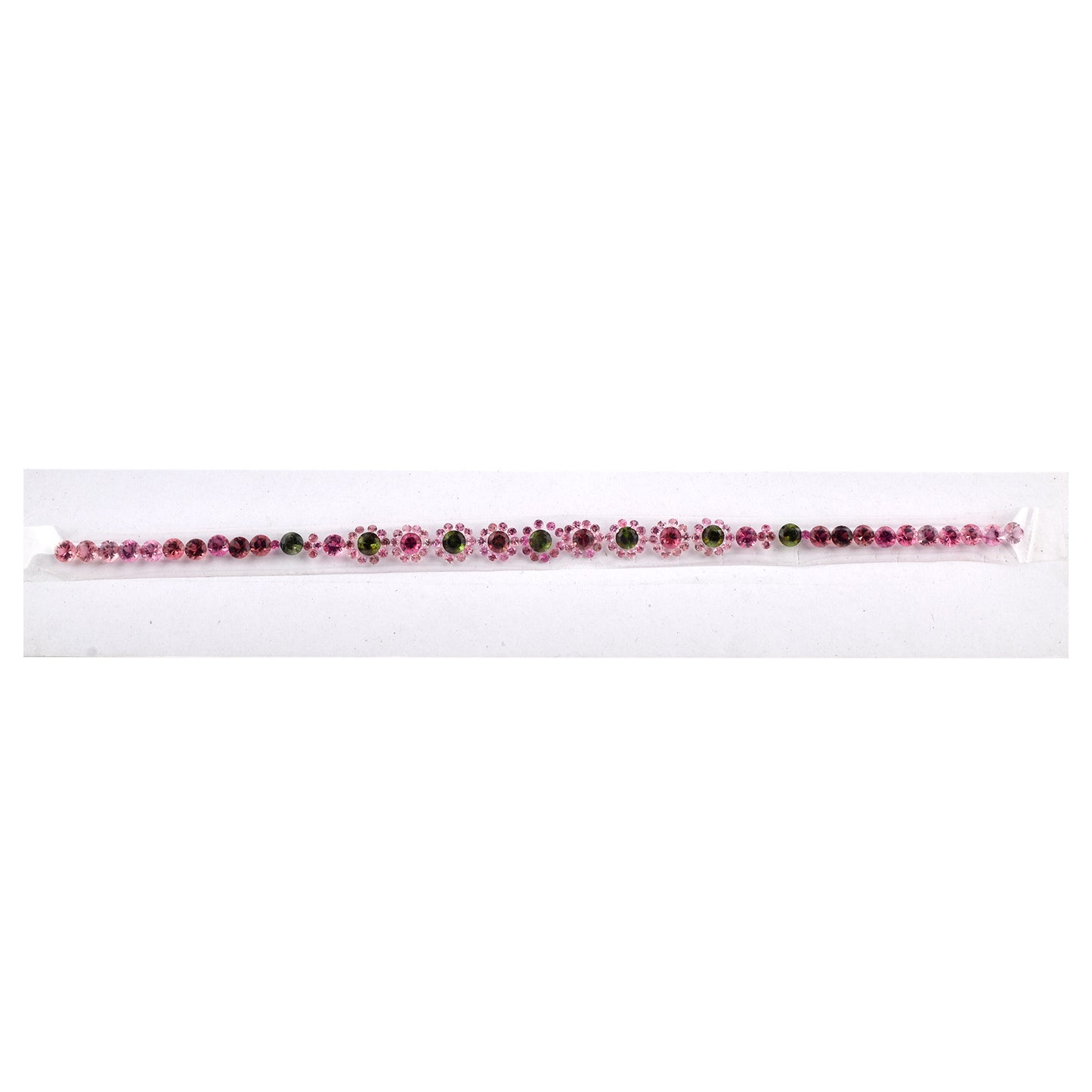 100% Natural Green Pink Tourmaline Gemstones 9.12cts, 2.87cts, 3.12cts Mixed Sizes in Round Shape for Bracelet Making of Silver & Gold