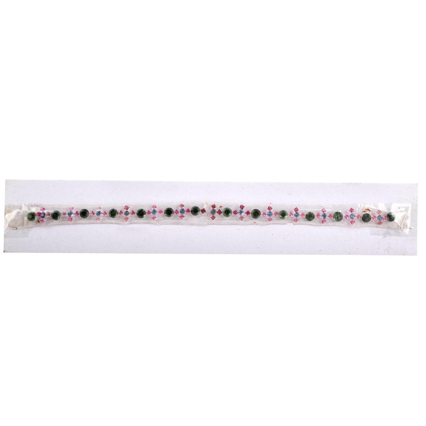 Fine Quality Natural Blue Sapphire Pink, Green Tourmaline Gemstones Mixed Sizes in Round, Square Shape for Bracelet Making of Silver & Gold