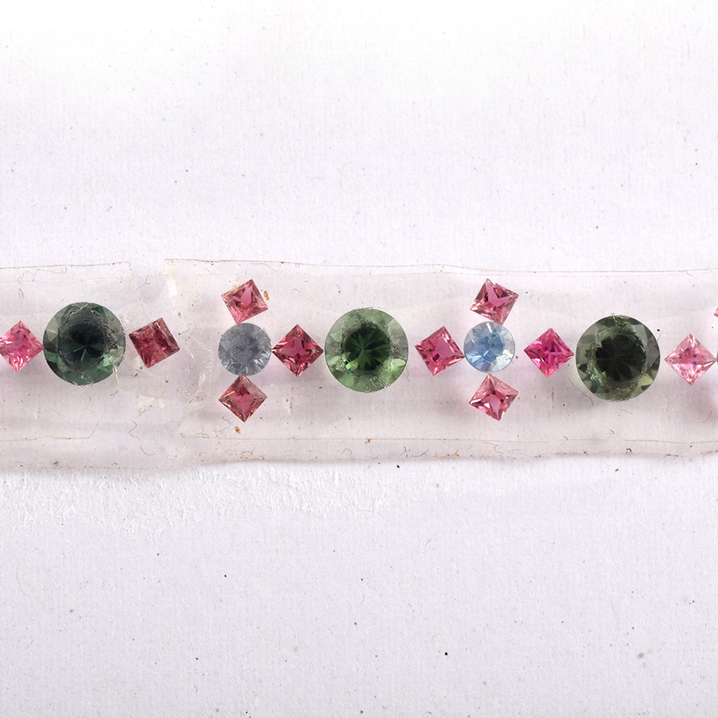 Fine Quality Natural Blue Sapphire Pink, Green Tourmaline Gemstones Mixed Sizes in Round, Square Shape for Bracelet Making of Silver & Gold