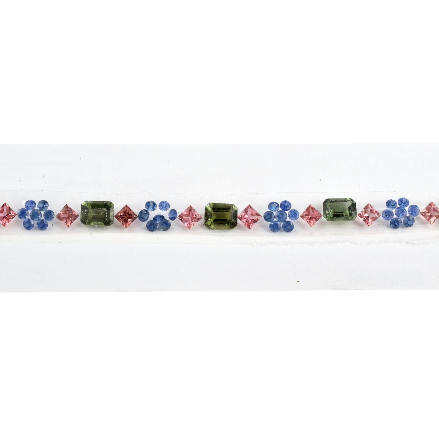 Natural Blue Sapphire Pink, Green Tourmaline Gemstones Size 7x5 mm, 3mm, 2.4mm in Round, Square Shape for Bracelet Making of Silver & Gold