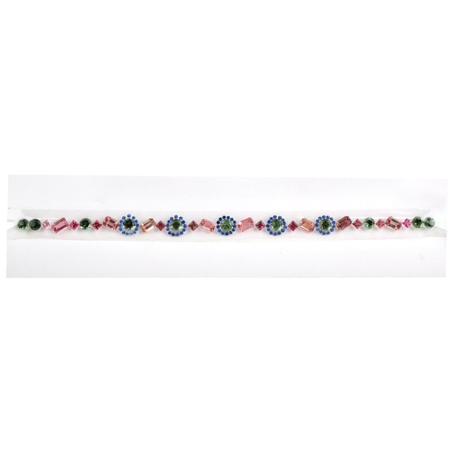 Fine Quality Natural Blue Sapphire Pink, Green Tourmaline Gemstones 6x4mm in Round, Octagon Shape for Bracelet Making of Silver & Gold