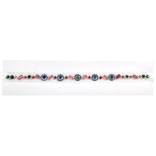Fine Quality Natural Blue Sapphire Pink, Green Tourmaline Gemstones 6x4mm in Round, Octagon Shape for Bracelet Making of Silver & Gold