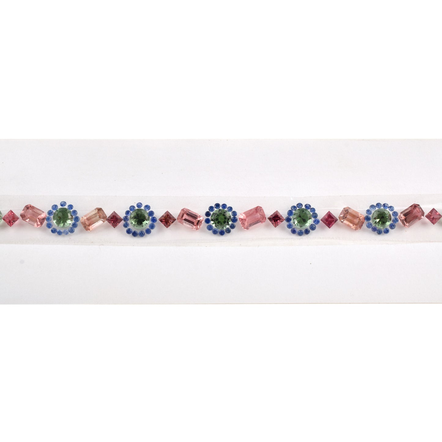 Fine Quality Natural Blue Sapphire Pink, Green Tourmaline Gemstones 6x4mm in Round, Octagon Shape for Bracelet Making of Silver & Gold
