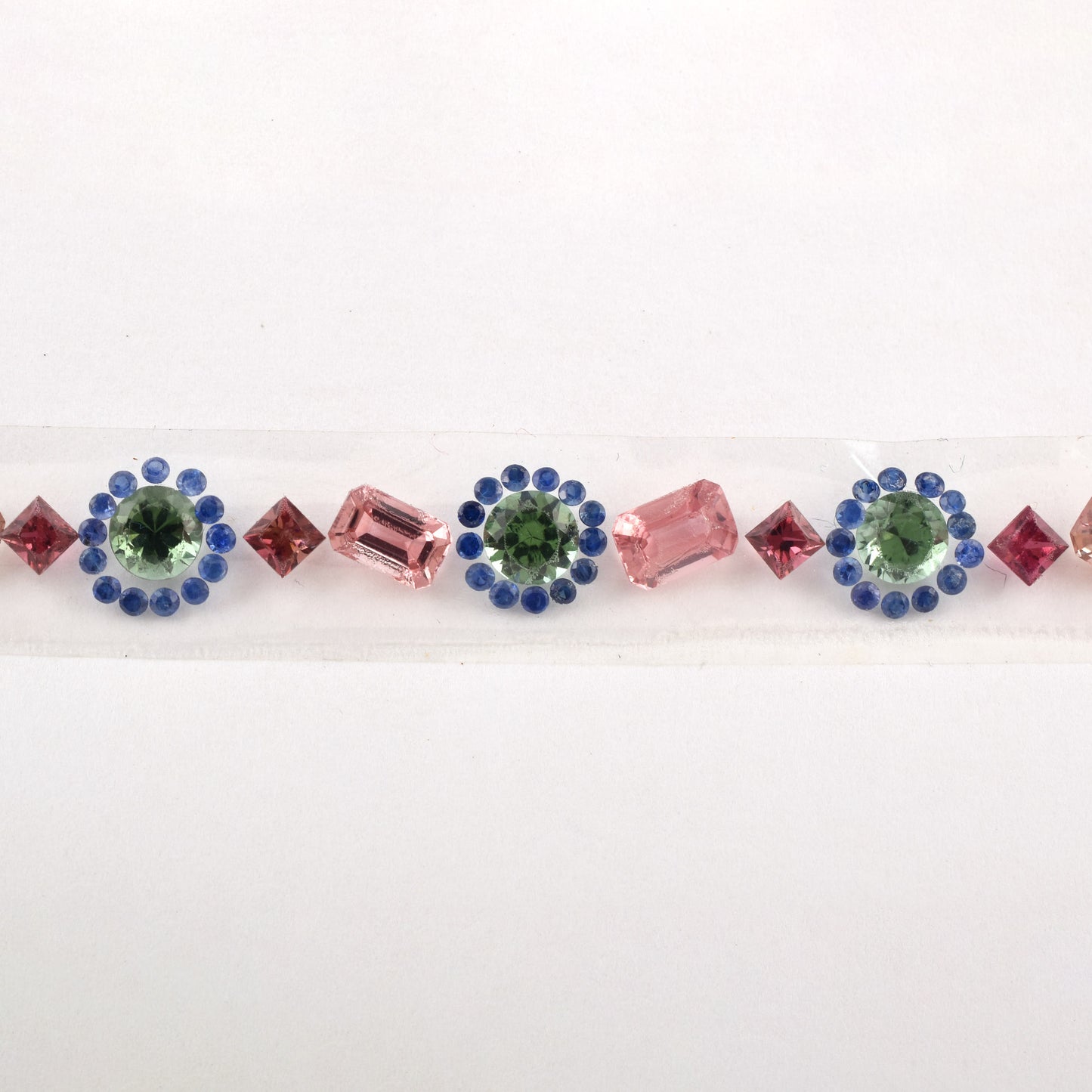 Fine Quality Natural Blue Sapphire Pink, Green Tourmaline Gemstones 6x4mm in Round, Octagon Shape for Bracelet Making of Silver & Gold