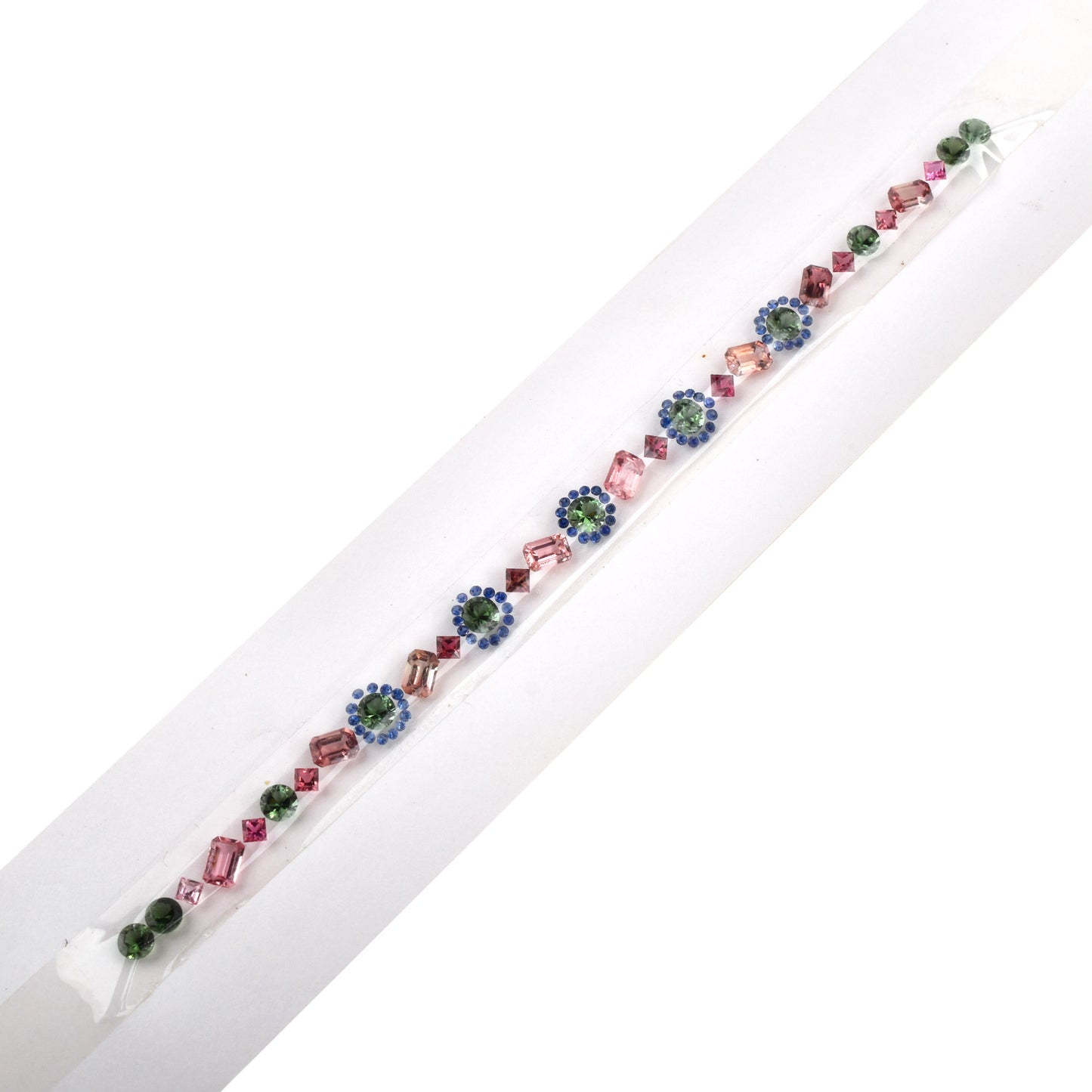 Fine Quality Natural Blue Sapphire Pink, Green Tourmaline Gemstones 6x4mm in Round, Octagon Shape for Bracelet Making of Silver & Gold