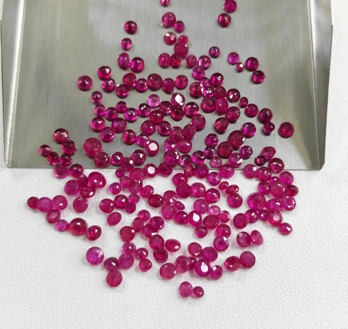 Fine Quality Natural Ruby Burma Heated 3x4mm Round Cut Reddish Pink Color Loose Gemstone for Jewelry Making at Best Price