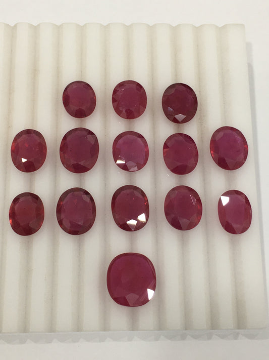 Natural Mozambique Ruby Loose Gemstone in Oval Cut 8-15 CT July Birthstone with Reddish Pink Color Heat-Treated