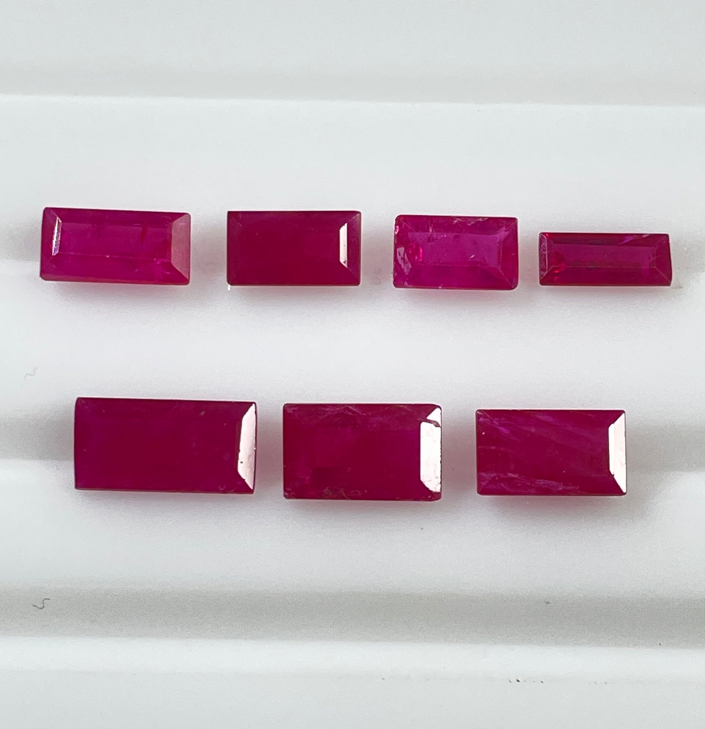 100% Natural Mozambique Ruby Heated Mix Size Baguette Cut Reddish Pink Color Loose Gemstones for Jewelry Making