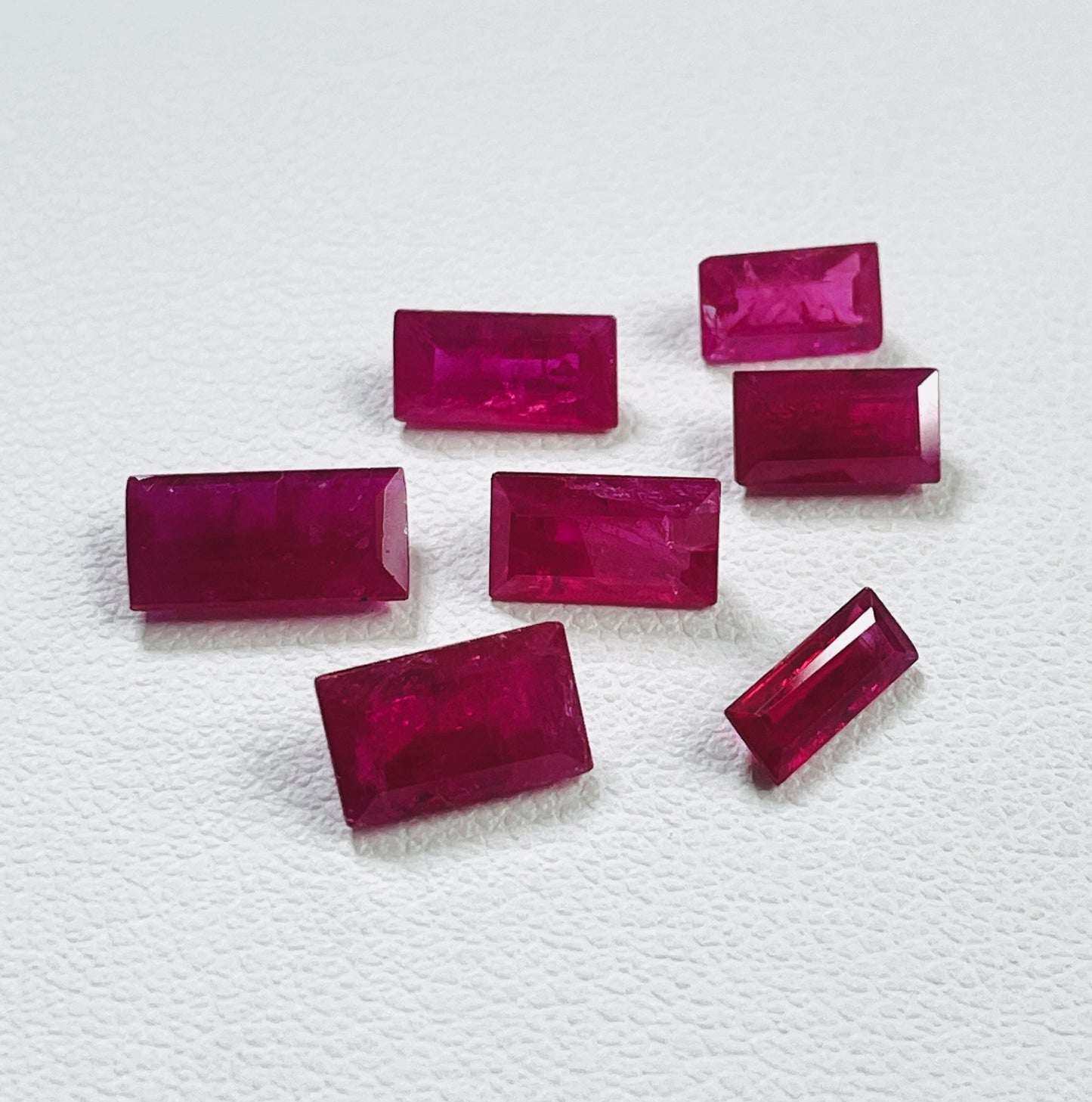 100% Natural Mozambique Ruby Heated Mix Size Baguette Cut Reddish Pink Color Loose Gemstones for Jewelry Making
