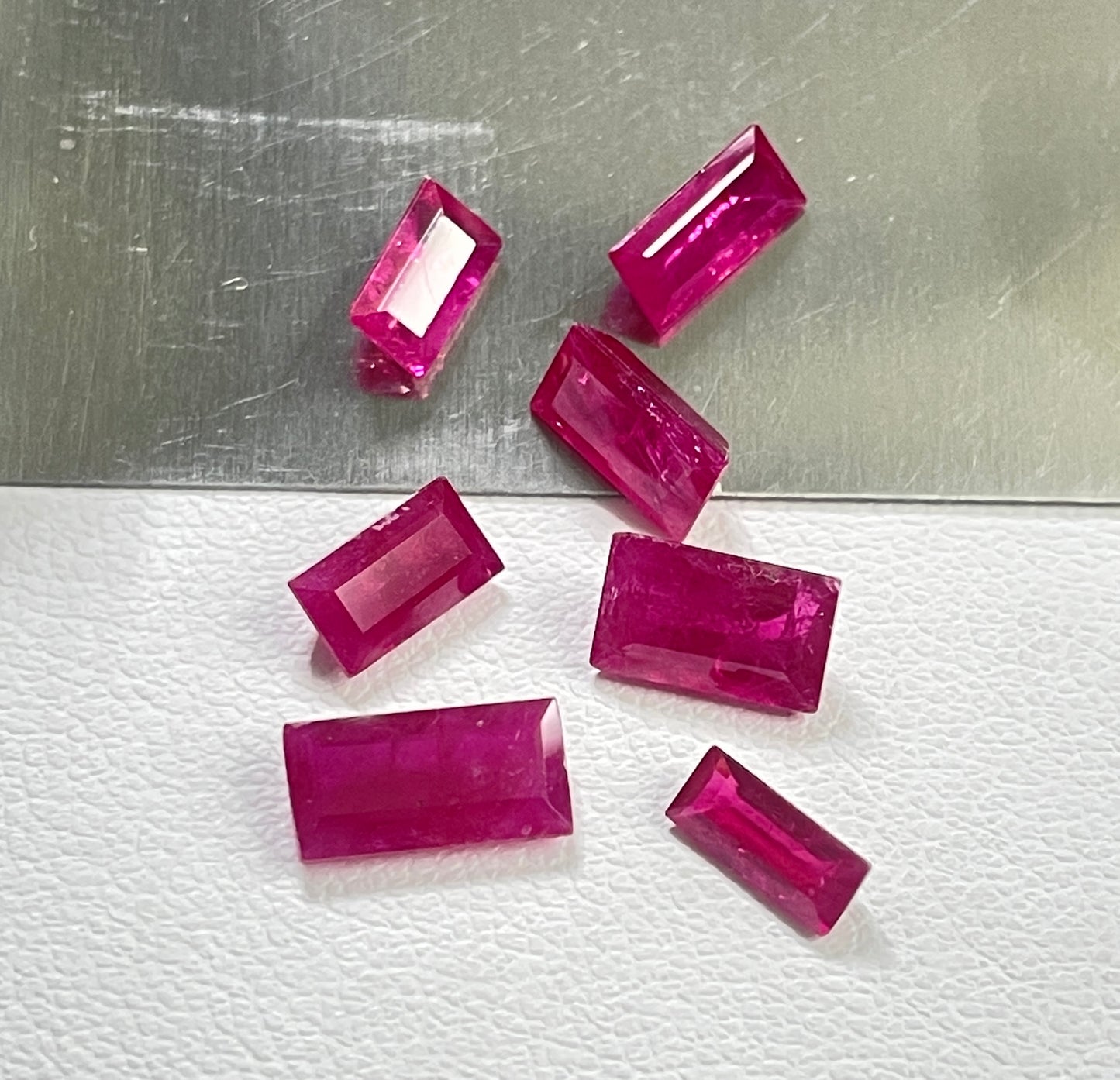 100% Natural Mozambique Ruby Heated Mix Size Baguette Cut Reddish Pink Color Loose Gemstones for Jewelry Making