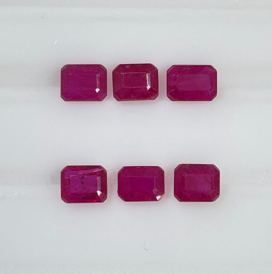 Best Quality Natural Mozambique Ruby 5x4mm Octagon Cut Reddish Pink Color Heated Loose Gemstone for Making Bracelet