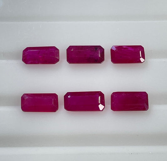 High-Quality Natural Mozambique Ruby Reddish Pink Mix Size Octagon Cut Heated Calibration Size Loose Gemstones for Making Jewellery