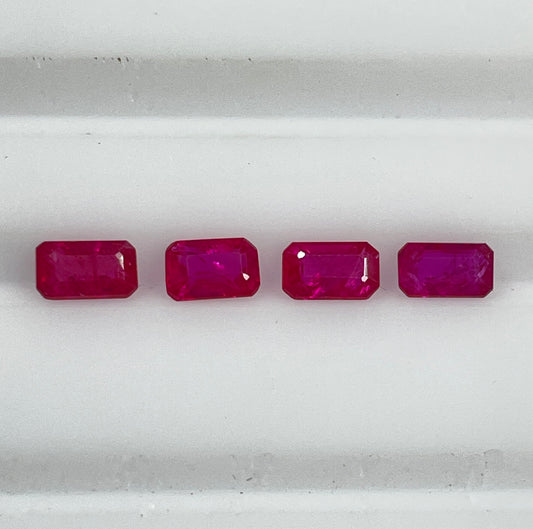 100% Natural Mozambique Ruby Heated 3x5mm Octagon Cut Reddish Pink Color Loose Gemstones for Jewelry Making