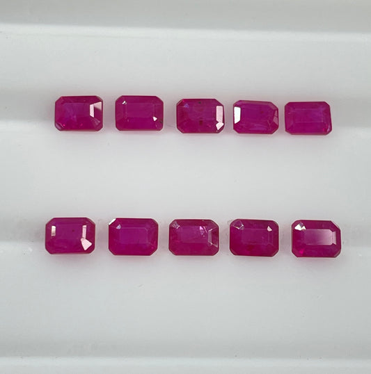 Best Quality Natural Mozambique Ruby 3x4mm Octagon Cut Reddish Pink Color Heated Loose Gemstone for Making Bracelet
