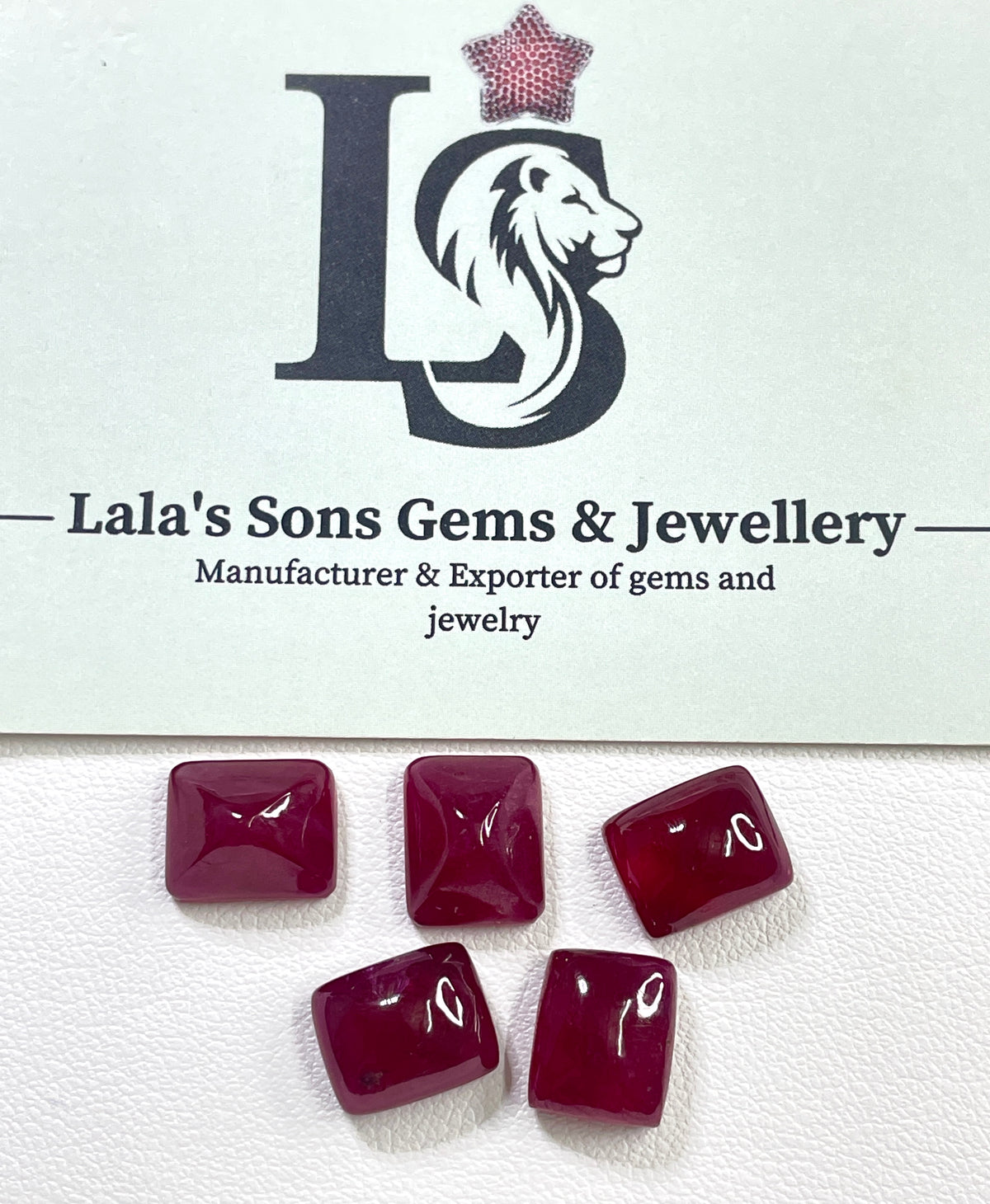 High-Quality Natural African Ruby Heat-Treated Reddish Pink Color 9x11mm Cushion Cut Loose Cabochon for Making Jewellery