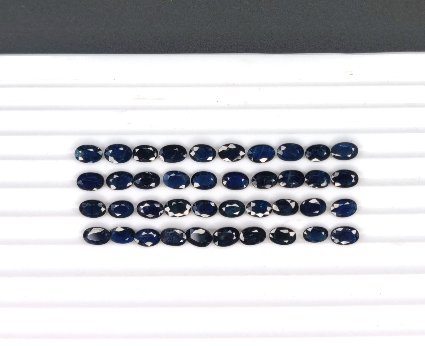 Calibrated 6x4 Mm Natural Blue Sapphire Cut Stone, Faceted Cut Loose Gemstone, Blue Sapphire Stone, Oval Shape Gemstones for Jewelry Making