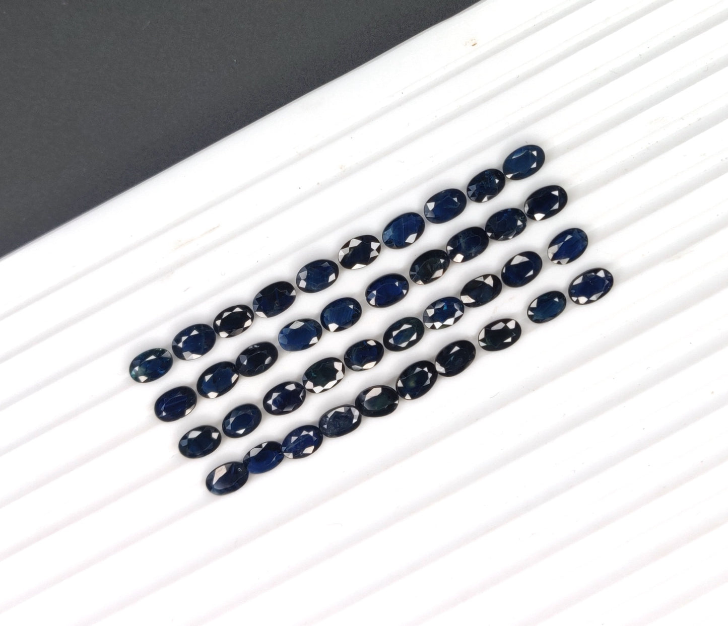 Calibrated 6x4 Mm Natural Blue Sapphire Cut Stone, Faceted Cut Loose Gemstone, Blue Sapphire Stone, Oval Shape Gemstones for Jewelry Making