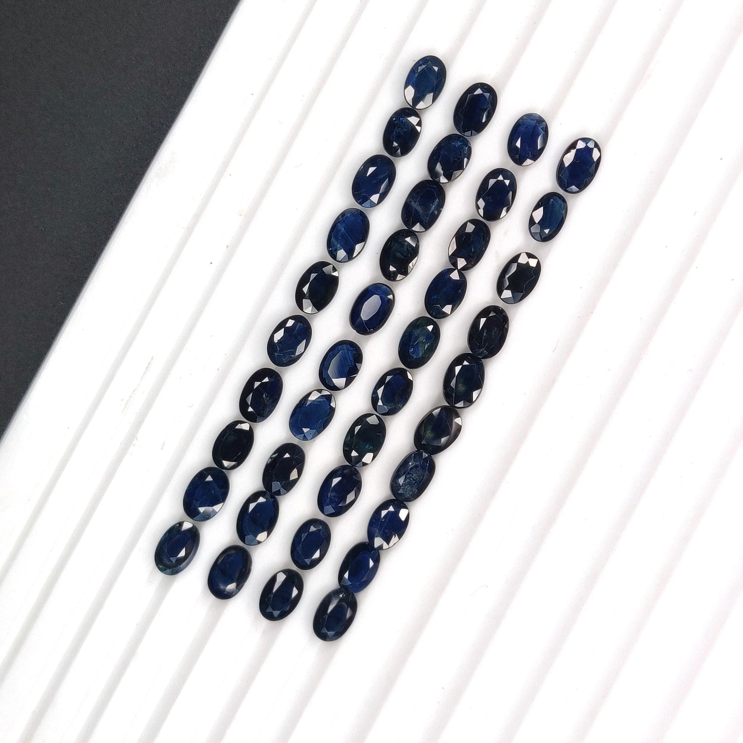 Calibrated 6x4 Mm Natural Blue Sapphire Cut Stone, Faceted Cut Loose Gemstone, Blue Sapphire Stone, Oval Shape Gemstones for Jewelry Making