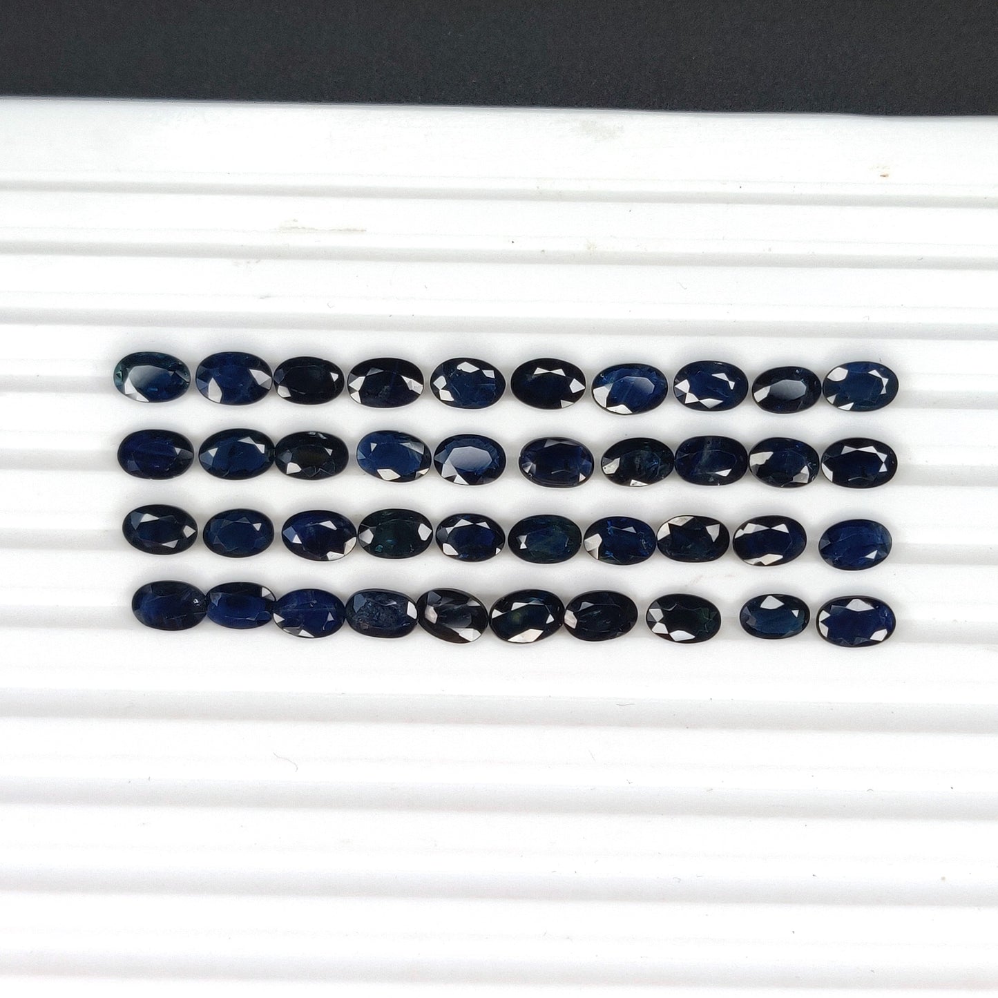 Calibrated 6x4 Mm Natural Blue Sapphire Cut Stone, Faceted Cut Loose Gemstone, Blue Sapphire Stone, Oval Shape Gemstones for Jewelry Making