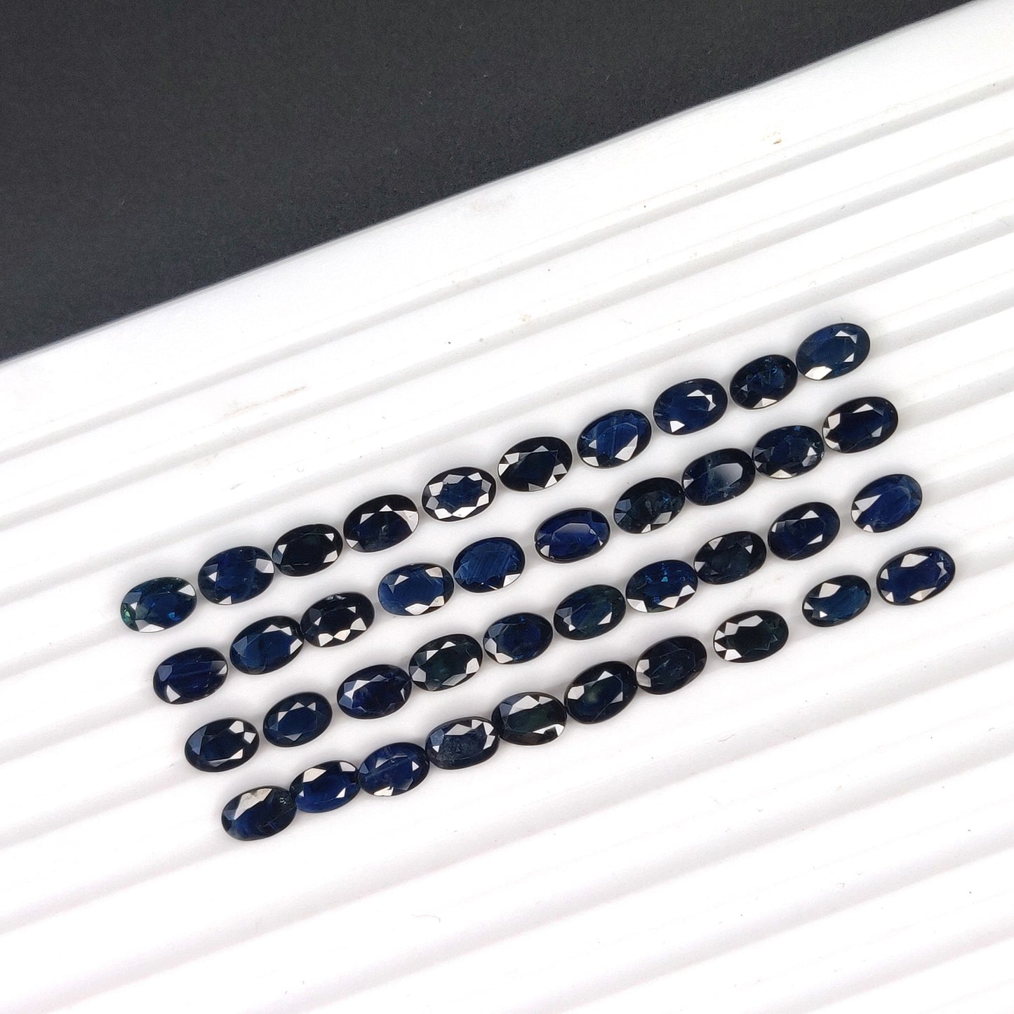 Calibrated 6x4 Mm Natural Blue Sapphire Cut Stone, Faceted Cut Loose Gemstone, Blue Sapphire Stone, Oval Shape Gemstones for Jewelry Making