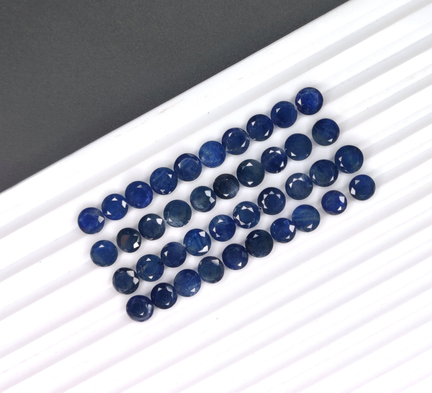 100% Natural Blue Sapphire Round 7mm Cut Gemstone Calibrated Fine Quality Loose Stones for Jewellery Making
