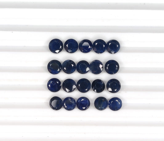 100% Natural Fine Quality Blue Sapphire 6mm Round Cut Faceted Loose Gemstones Calibrated Blue Color Stones for Jewelry Making