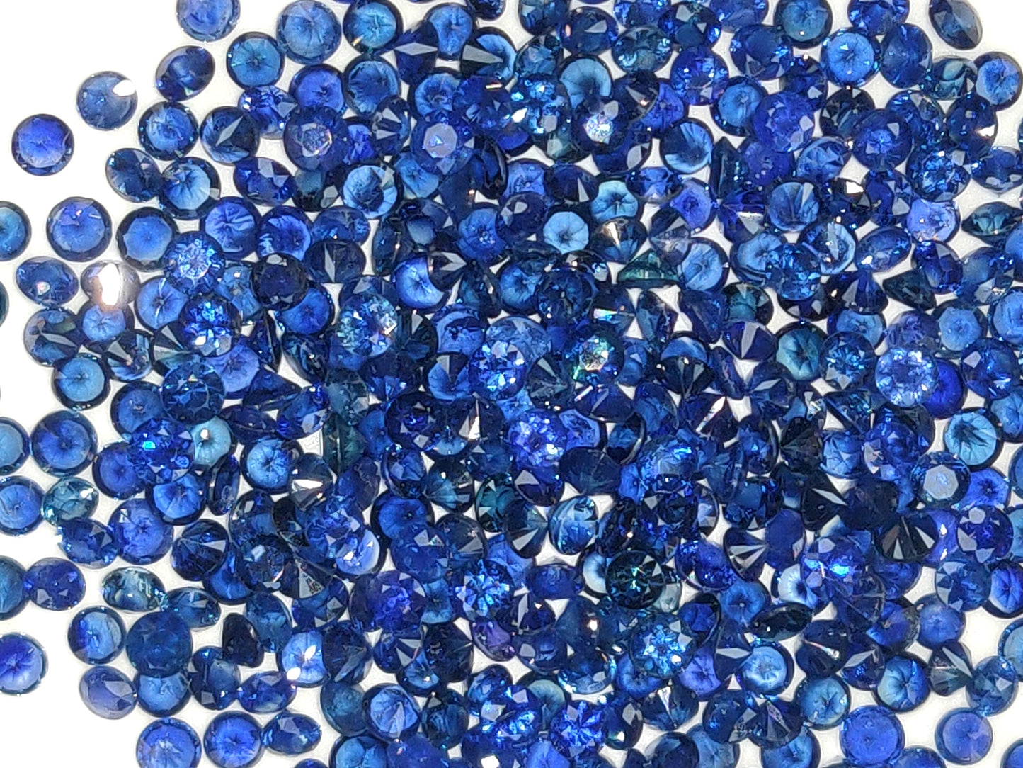 Natural Diamond Cut Blue Sapphire Heat Round Shape 2.5mm Calibrated Loose Gemstones for Jewelry Making