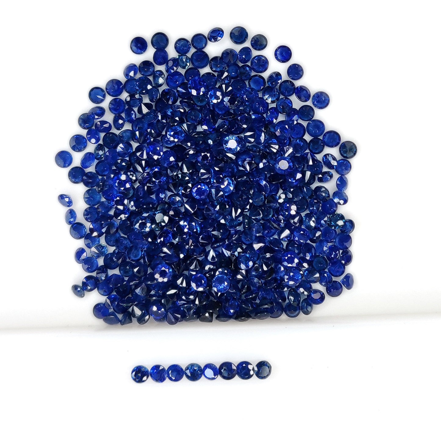 Natural Diamond Cut Blue Sapphire Heat Round Shape 2.5mm Calibrated Loose Gemstones for Jewelry Making