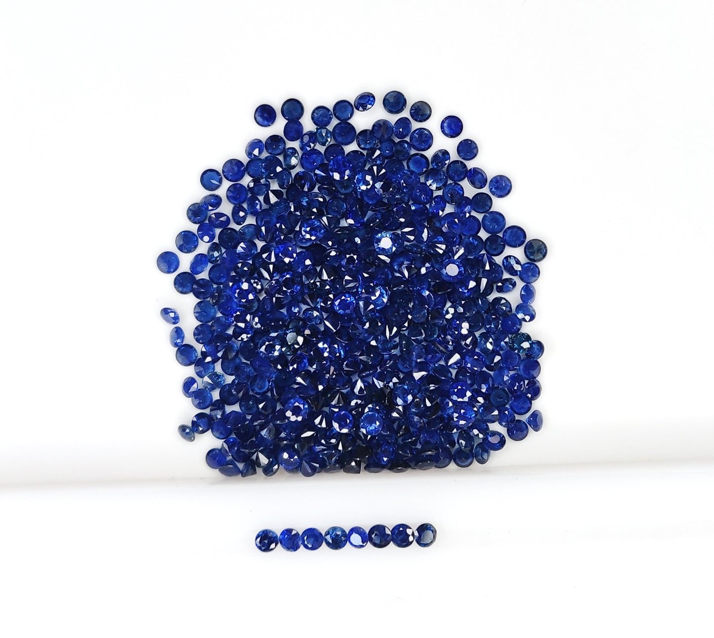 Natural Diamond Cut Blue Sapphire Heat Round Shape 2.5mm Calibrated Loose Gemstones for Jewelry Making